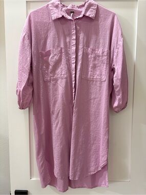 YFB Button-Down Shirt Dress in Purple